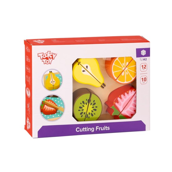 Tooky Toy Ξύλινα Σφηνώματα σε Δίσκο Κοπής Φρούτα 