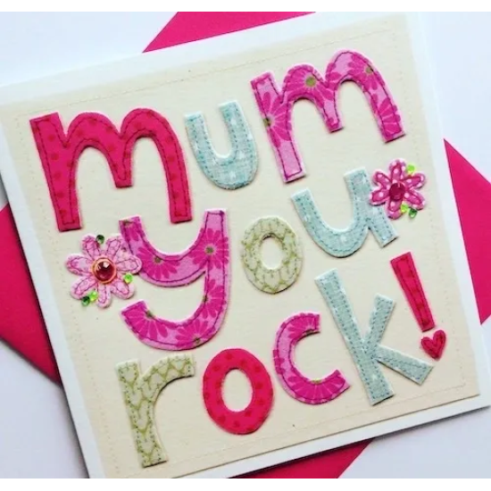 Κάρτα Mum You Rock για τη γιορτή της μητέρας 