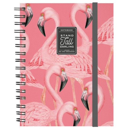 Σημειωματάριο της Legami σπιράλ Flamingo Α5