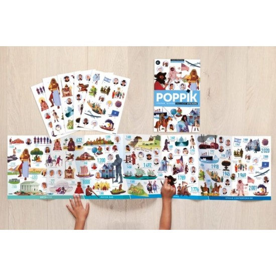Poppik Εκπαιδευτική Αφίσα Discovery Poster με 66 Αυτοκόλλητα - Χρονολόγιο της Παγκόσμιας Ιστορίας
