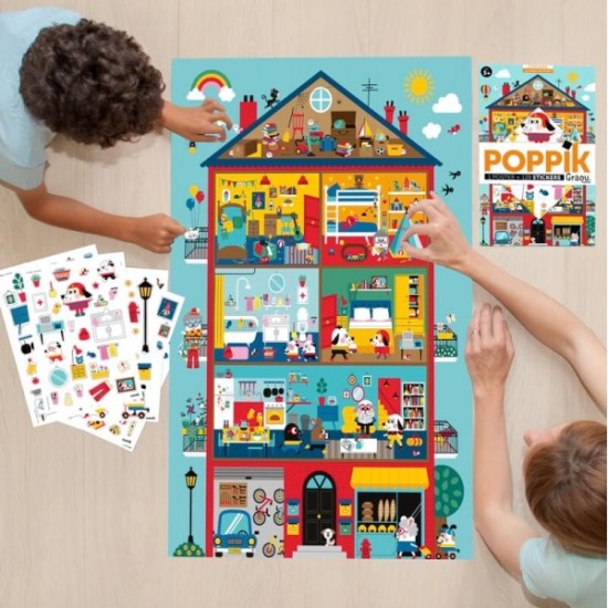 Poppik Εκπαιδευτική Αφίσα Discovery Poster με 38 Αυτοκόλλητα - Το Σπίτι μου