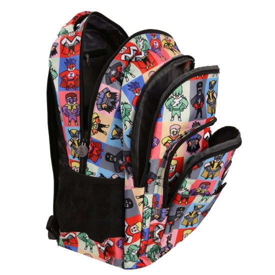 Σχολική τσάντα δημοτικού πλάτης Fringoo "Superheroes" 30X18X44 εκ.
