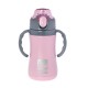 Ecolife παιδικό ανοξείδωτο μπουκάλι θερμός 300ml, με καλαμάκι, ροζ