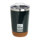 Ecolife Ποτήρι θερμός για καφέ με διάφανο καπάκι και βάση φελλού 370ml Σκούρο πράσινο