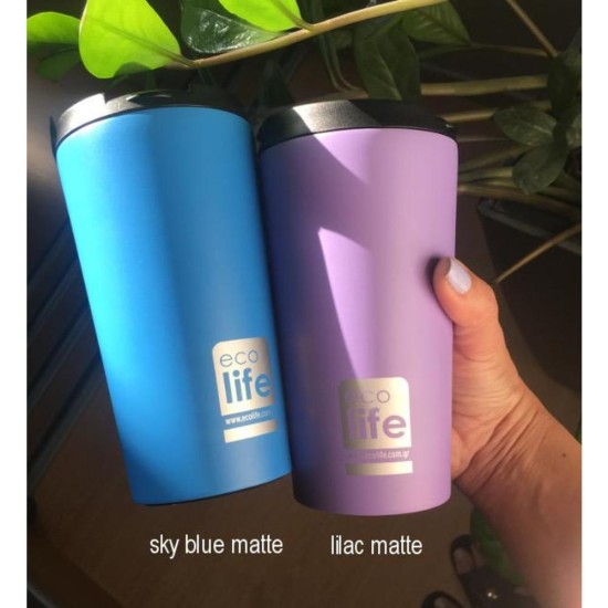 Ecolife Ποτήρι θερμός για καφέ 370ml  light blue- Μέντα